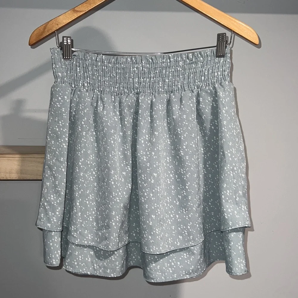 Blue‎ and white skater skirt high rise